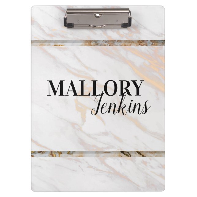 Iridescent Pink Marble Clipboard (Front)