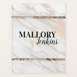 Iridescent Pink Marble Planner