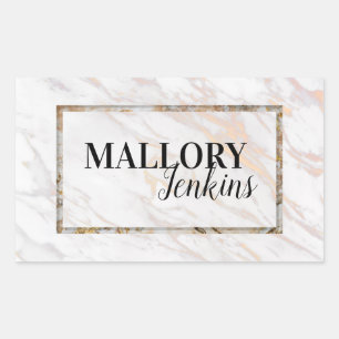 Iridescent Pink Marble Rectangular Sticker