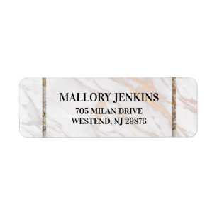 Iridescent Pink Marble Return Address Label