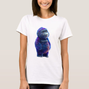 Iridescent Purple and Blue Galaxy Gorilla Women T-Shirt