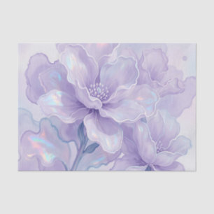 Iridescent Purple Dreamy Floral Bloom Tissue Paper