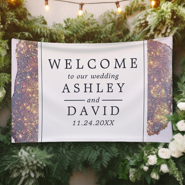 Iridescent Purple Glitter Wedding Welcome Banner (Creator Uploaded)