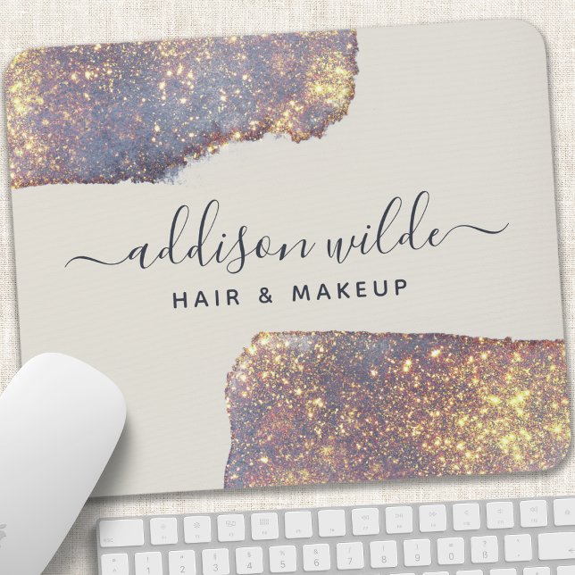 Iridescent Purple Gold Glam Glitter Mouse Pad (Creator Uploaded)