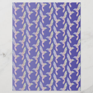 Iridescent & Purple Hummingbirds I Scrapbook Paper