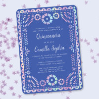 Iridescent Purple Pink Quinceañera Papel Picado