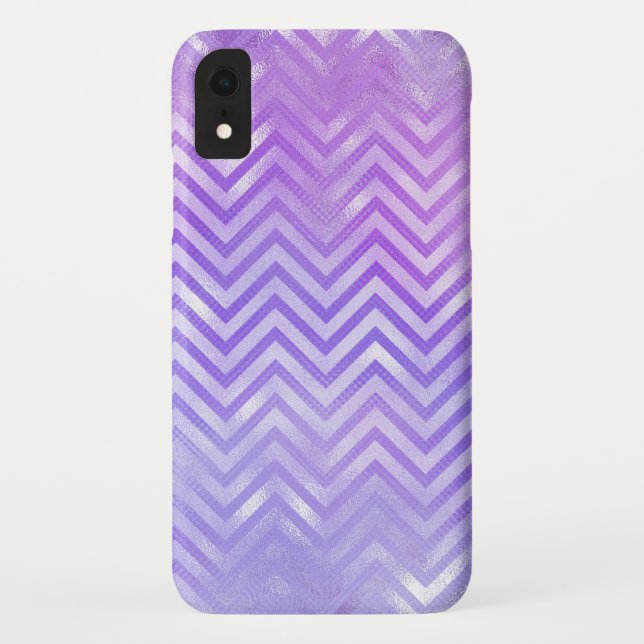 Iridescent Purple Zig Zag Pattern Case-Mate iPhone Case (Back)
