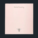 Iridescent Queen Bee Embossed Text on Rose Gold  Notepad<br><div class="desc">Add more beauty to your life with these delicate and feminine notes which are personalised with your name in an 'embossed handwritten' font. The iridescent queen honeybee adds elegance to the design. The notes are so pretty that you might like to order additional ones with your apiary name.</div>