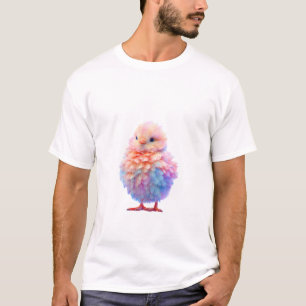 Iridescent Rainbow Fluffy Chick Illustration Men T-Shirt