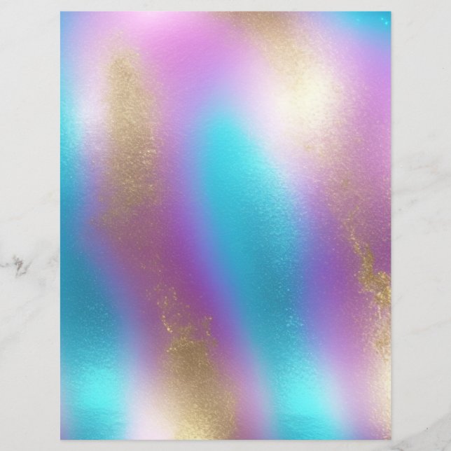 Iridescent Rainbow Glam Scrapbook Paper (Front)