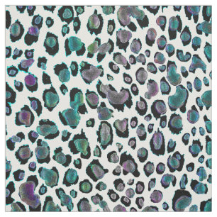 Iridescent Rainbow Leopard Animal Print Fabric