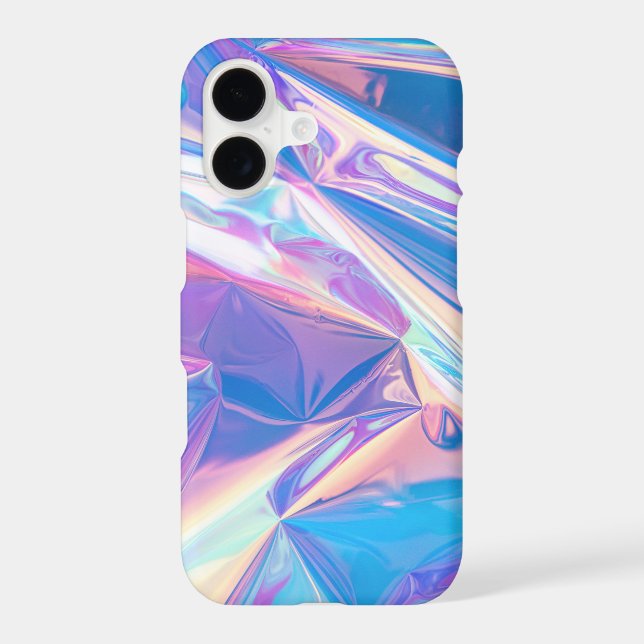 Iridescent Rainbow Metallic Pastel Pink, Aqua iPhone Case (Back)