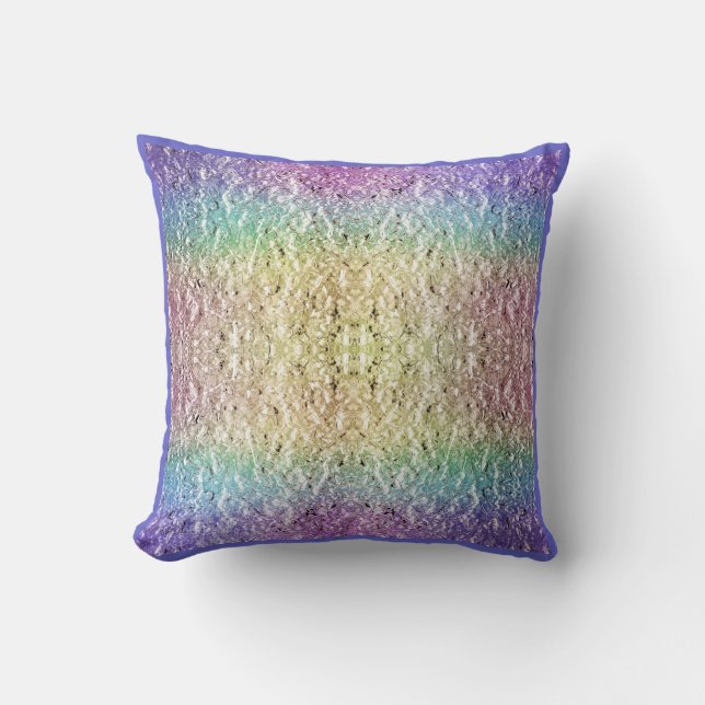 Iridescent Rainbow Throw Pillow (Front)
