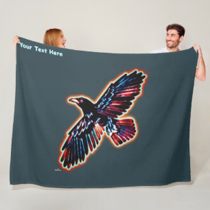 Iridescent Raven Fleece Blanket