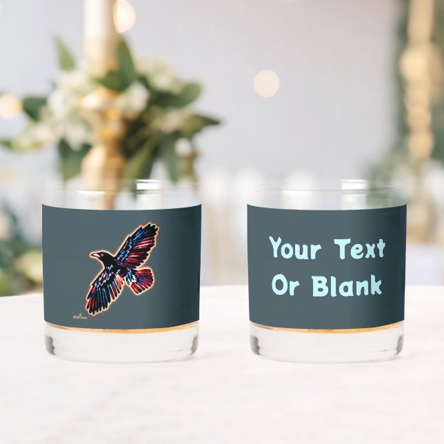 Iridescent Raven Whiskey Glass (Insitu (Wedding))