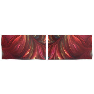 Iridescent Red Abstract Swirl Pillowcase