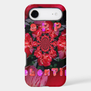 Iridescent Red Roses "Happy Valentine" Art Print