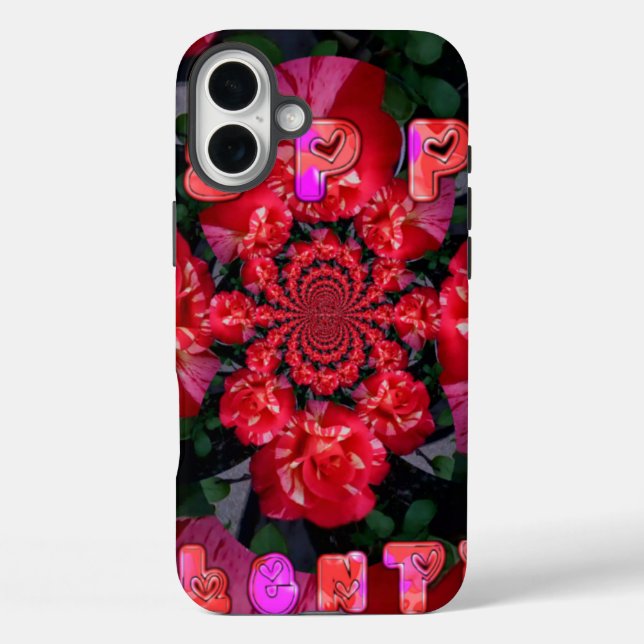 Iridescent Red Roses "Happy Valentine" Art Print Case-Mate iPhone Case (Back)
