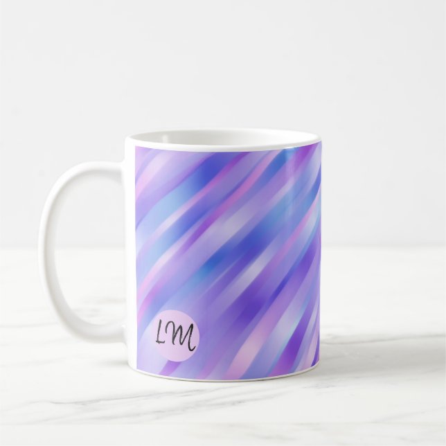 Iridescent Ribbons Personalised Coffee Mug (Left)