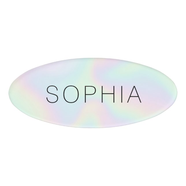 Iridescent Salon Spa Name Tag (Front)