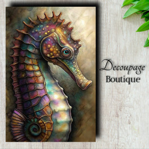 Iridescent Seahorse Decoupage Tissue Paper