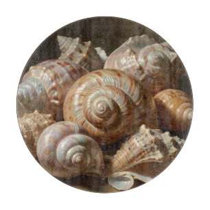 Iridescent Seashell Still Life Cutting Board
