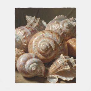 Iridescent Seashell Still Life Fleece Blanket