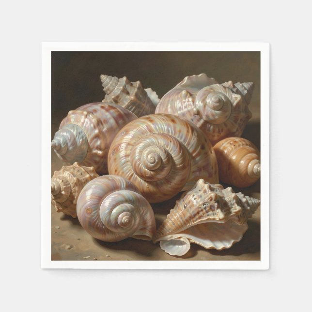 Iridescent Seashell Still Life  Napkin (Front)