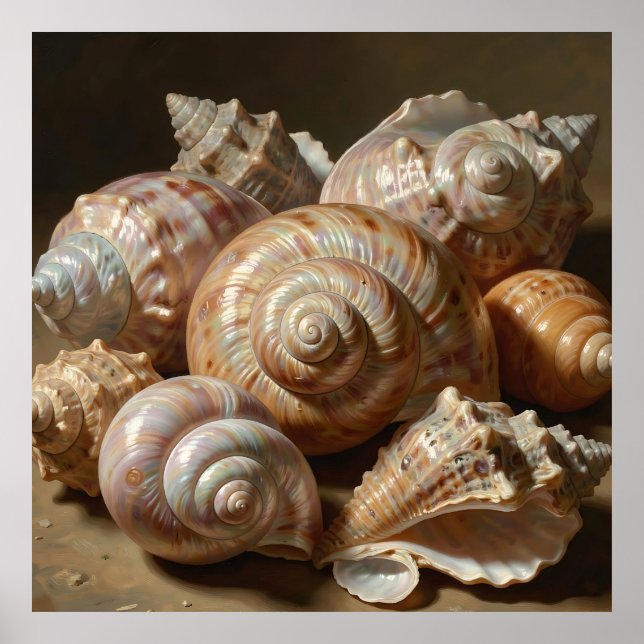 Iridescent Seashell Still Life  Poster (Front)