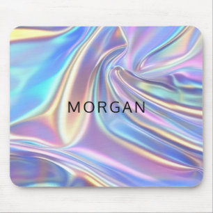 Iridescent Shiny Metallic Fabric, Name Mouse Pad