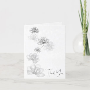Iridescent Silver Flowers For Sympathy Thank You Card