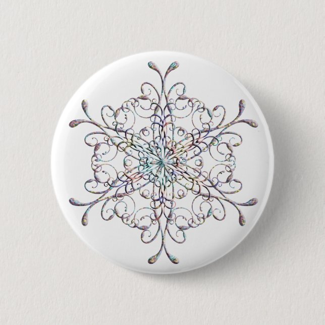 Iridescent Snowflake Button (Front)