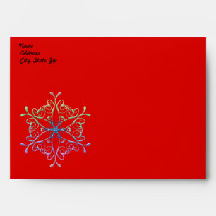 Iridescent Snowflake Envelope Template