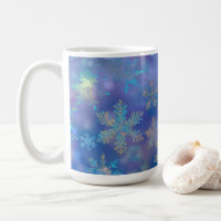 Iridescent snowflakes