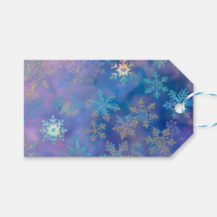 Iridescent snowflakes gift tags