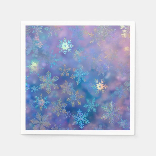 Iridescent snowflakes napkin (Front)