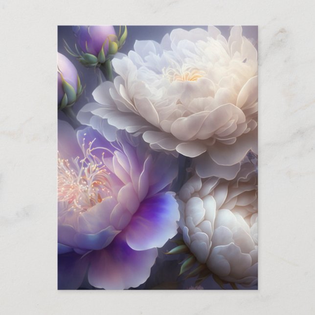 Iridescent Soft Focus Light Spectrum Flower Bunch Postcard (Front)