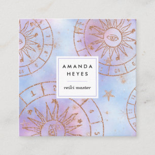 Iridescent Sun Reiki Master Chakra Energy Healer   Square Business Card