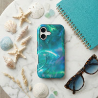 Iridescent Teal Fluid Marble