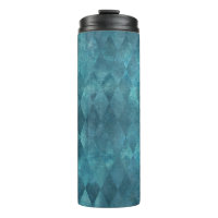 Iridescent Teal Vintage Harlequin Pattern