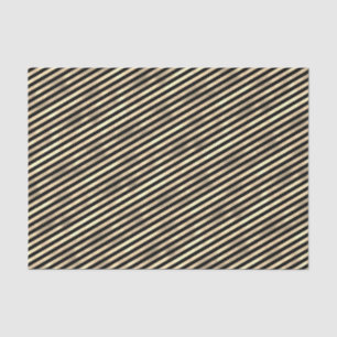 Iridescent "textured foil" pale gold black stripe tissue paper