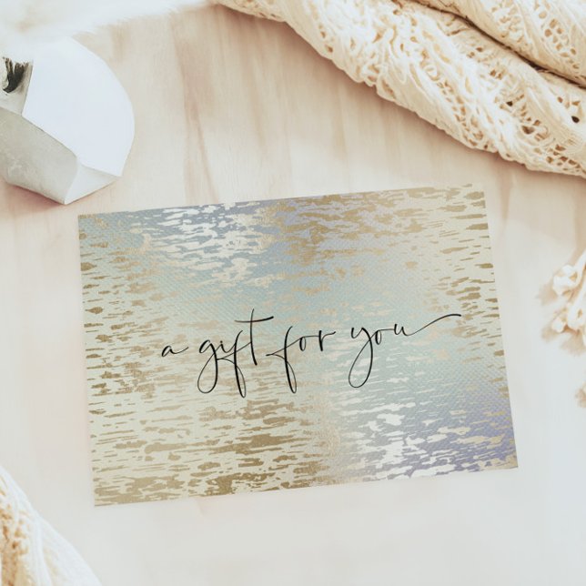 Iridescent Textured Modern Script Gift Certificate (Creator Uploaded)