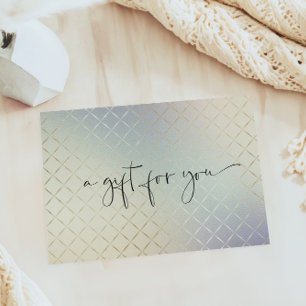 Iridescent Textured Modern Script Gift Certificate