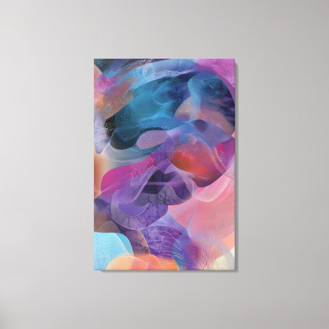 Iridescent Thread Face Prism Portrait Canvas Print (Front)