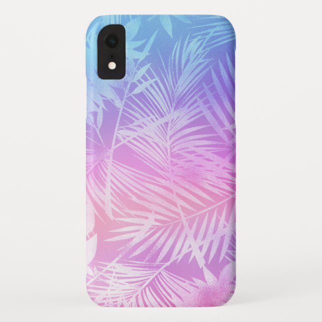Iridescent Tropical Leaves Pattern Case-Mate iPhone Case (Back)