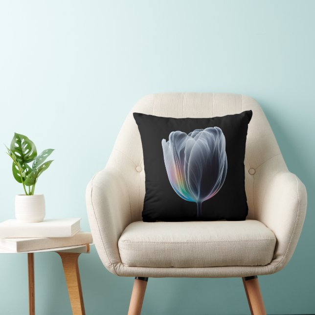 Iridescent Tulip On Black Cushion (Chair)