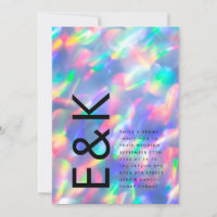 Iridescent Ultra Modern QR CODE RSVP Wedding