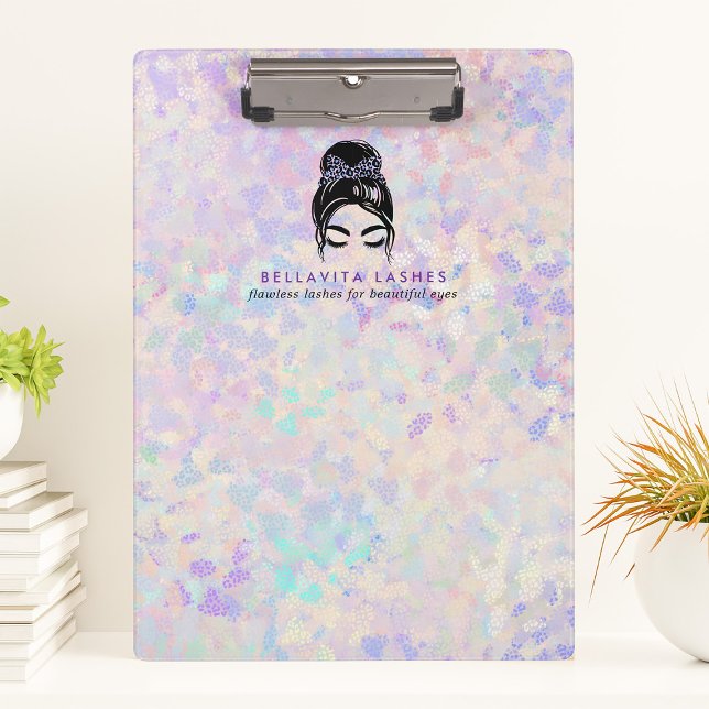 Iridescent Updo Holographic Lashes Business Clipboard (Creator Uploaded)