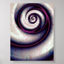 Iridescent Violet Spiral Abstract Fractal Art