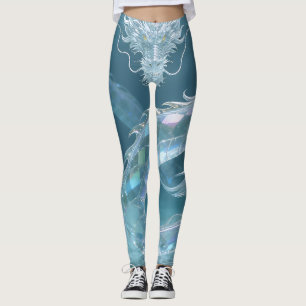 Iridescent Water Dragon Art Fantasy Dragon Design  Leggings